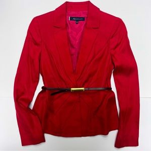 NEW! Women’s Red Belted Anne Klein Suit Jacket Blazer, Size 2